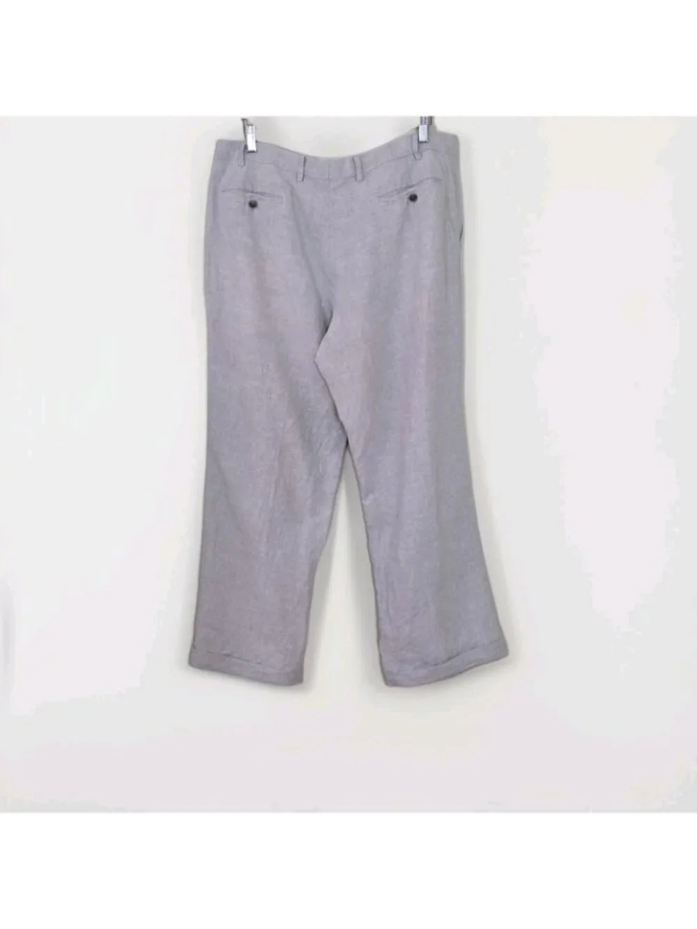 Calvin Klein Linen Pants Men 38 Regular Oatmeal Gray Straight Coastal Cruisewear